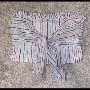 NWOT metallic striped tube top